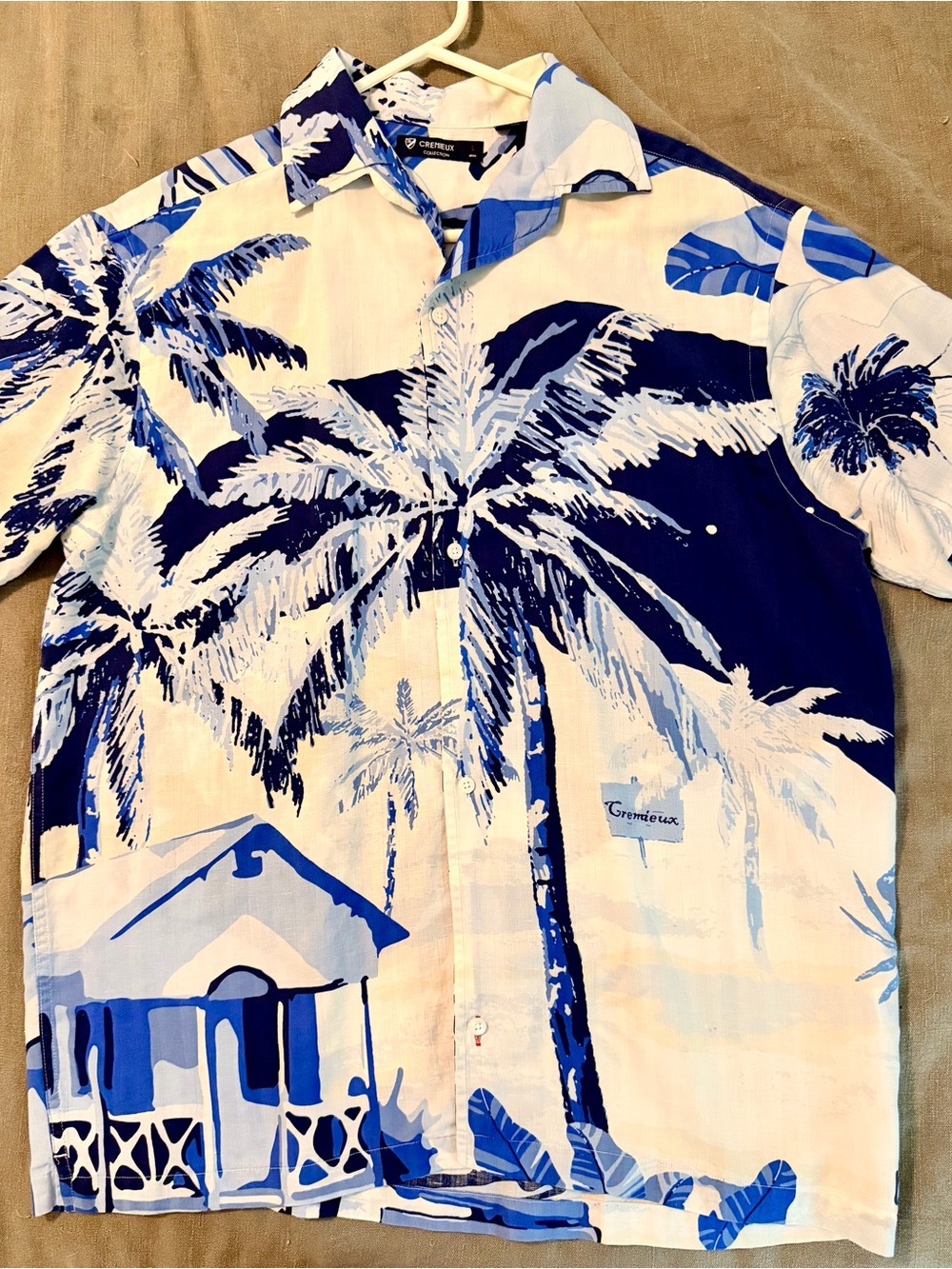 Men's Cremieix Large  Palm-Print Hawaiian Shirt